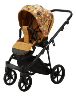 Adamex Porto Flowers Ochre 2-in-1 Kinderwagen FL-3 -Kinderwagenserie Winkel adamex porto flowers ochre 2 in 1 kinderwagen fl 3 2