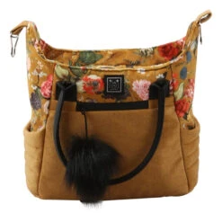 Adamex Porto Flowers Ochre 2-in-1 Kinderwagen FL-3 -Kinderwagenserie Winkel adamex porto flowers ochre 2 in 1 kinderwagen fl 3 4