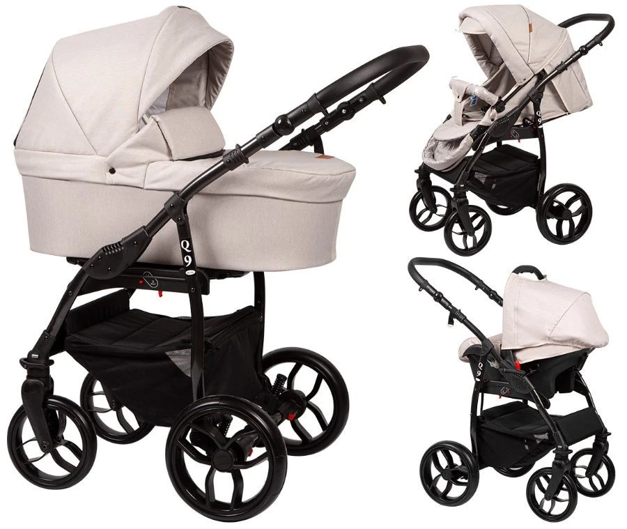 Baby Merc Q9 Black/Beige Kinderwagen Incl. Autostoel Q9/197B