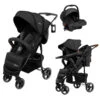Babygo Basket Dark Grey Melange Wandelwagen Incl. Autostoel 64011 -Kinderwagenserie Winkel babygo basket dark grey melange wandelwagen incl. autostoel 64011