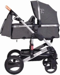 Cangaroo Gala Steel Grey 3-in-1 Combi Kinderwagen Incl. Autostoel -Kinderwagenserie Winkel cangaroo gala black leather 3 in 1 combi kinderwagen incl autostoel 14