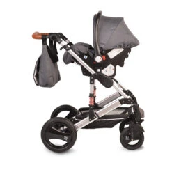 Cangaroo Gala Steel Grey 3-in-1 Combi Kinderwagen Incl. Autostoel -Kinderwagenserie Winkel cangaroo gala black leather 3 in 1 combi kinderwagen incl autostoel 6