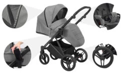 Kunert Lazzio Black Eco-Leather 2-in-1 Kinderwagen LAZ-11-BLACK -Kinderwagenserie Winkel kunert lazzio 2 in 1 kinderwagen laz 11 13
