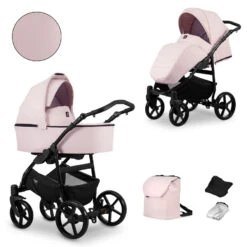 Kunert Mata Black Pink 2-in-1 Combi Kinderwagen MATA-06-BLACK -Kinderwagenserie Winkel kunert mata black pink 2 in 1 combi kinderwagen mata 06 black 4