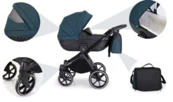 Kunert Talisman Black Green 2-in-1 Kinderwagen TA-04-BLACK -Kinderwagenserie Winkel kunert talisman black green 2 in 1 kinderwagen ta 04 black 16 2