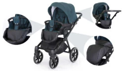 Kunert Talisman Black Green 2-in-1 Kinderwagen TA-04-BLACK -Kinderwagenserie Winkel kunert talisman black green 2 in 1 kinderwagen ta 04 black 17 1