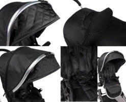 Ding Amigo Black/Silver Tandem Duowagen DI-191704 -Kinderwagenserie Winkel mamaloes ding amigo black sliver combinaties details