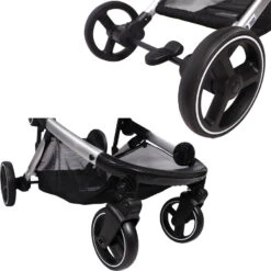 Ding Amigo Black/Silver Tandem Duowagen DI-191704 -Kinderwagenserie Winkel mamaloes ding amigo black sliver combinaties details2