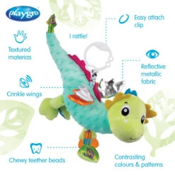 Playgro Sensory Friends Dusty Dragon Buggyspeeltje P0188473 -Kinderwagenserie Winkel playgro sensory friends dusty dragon buggyspeeltje p0188473 .10